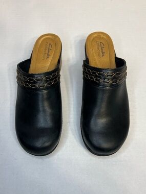 Clarks Collection Paizlee Poppy Black Clogs‎ Size 7.5